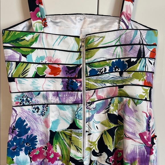 NWOT Spense Cotton Floral Strappy Midi Dress pockets Multicolor, Size 10 - Picture 7 of 10
